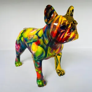 Handmade Chrome French Bulldog Sculpture: Modern Art Dog Decor