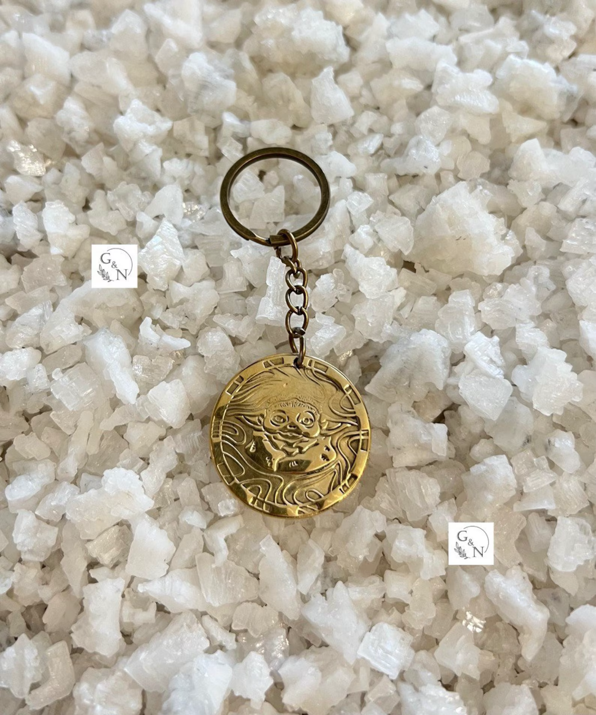 Keychain "Master Yoda", men's keychain, gold keychain, men's jewelry
