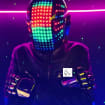 Guy-Manuel Cosplay Helmet & Gloves - LED Chrome Set