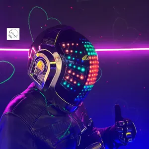 Guy-Manuel Cosplay Helmet & Gloves - LED Chrome Set