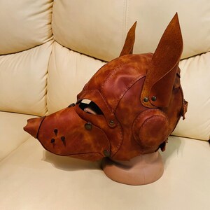 Handmade Leather Wolf Mask: Customizable Cosplay Costume Accessory