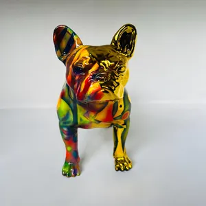 Handmade Chrome French Bulldog Sculpture: Modern Art Dog Decor
