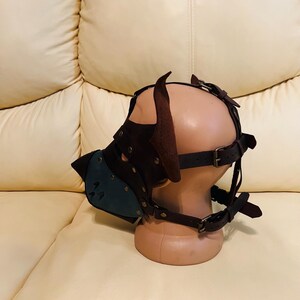 Handmade Doberman Leather Mask: Cosplay Animal Roleplay Accessory