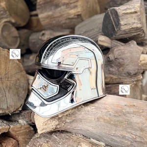 Chrome Silver Captain Phasma Helmet, Helmet, Men's Helmet, Helmet Design, Star Wars Helmet, Cosplay Helmet.