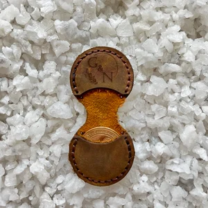 Handmade Full Grain Leather Coin Case: 32mm Coin Sleeve