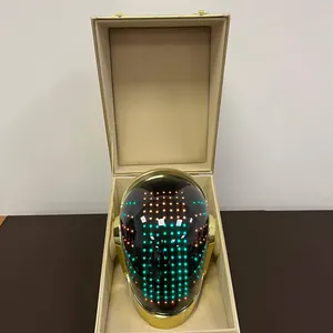 Handmade Guy-Manuel Helmet Case, Gold Faux Leather Cosplay Box
