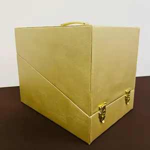 Handmade Guy-Manuel Helmet Case, Gold Faux Leather Cosplay Box