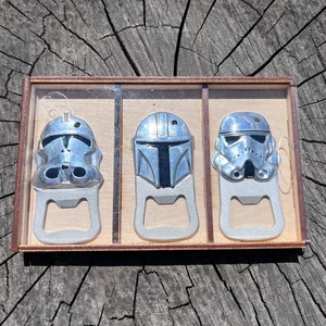 Star Wars Bottle Opener Gift Set, Mandalorian, Stormtrooper, Clone Trooper