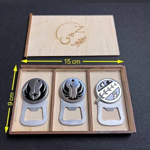 Star Wars Bottle Opener Set, Galactic Crests, Aluminum, Gift Box