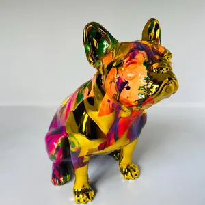 Handmade Chrome French Bulldog Statue: Luxury Home Decor