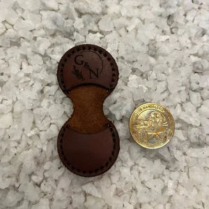 Handmade Full Grain Leather Coin Case: 32mm Coin Sleeve