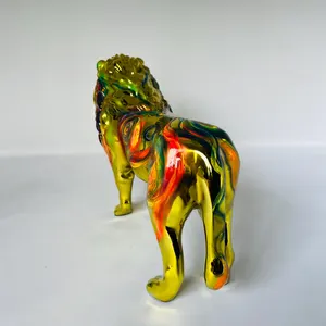 Handmade Chrome Lion Sculpture: Modern Home Decor