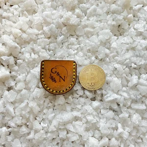 Handmade Full Grain Leather Coin Case: 32mm Coin Wallet