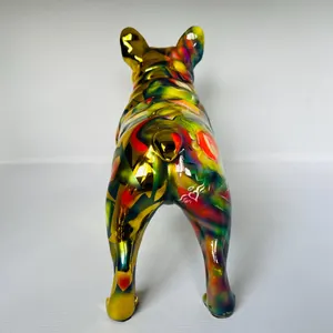 Handmade Chrome French Bulldog Sculpture: Modern Art Dog Decor