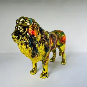 Handmade Chrome Lion Sculpture: Modern Home Decor