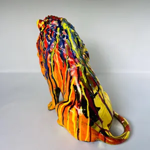 Handmade Chrome Lion Statue: Modern Regal Decor