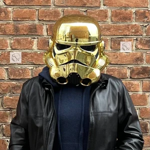 Chromed gold helmet “Stormtrooper”, helmet, man helmet, helmet design, helmet Star Wars, cosplay helmet, helmet templat