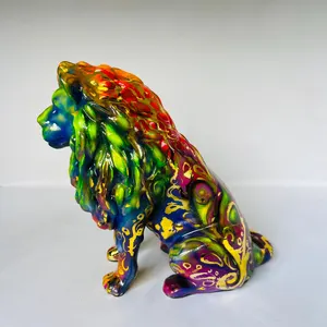 Handmade Chrome Lion Sculpture: VIP Home Office Decor