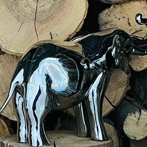 Handmade Chrome Elephant Sculpture: Modern Home Decor