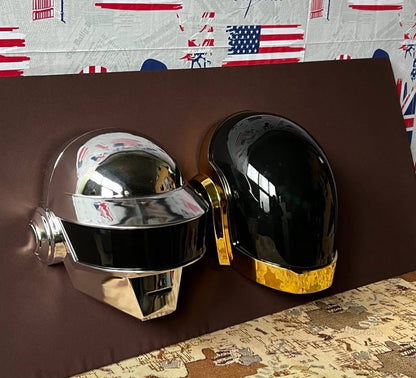 Daft Punk Helmet Wall Art: Chrome Thomas & Guy-Manuel Set